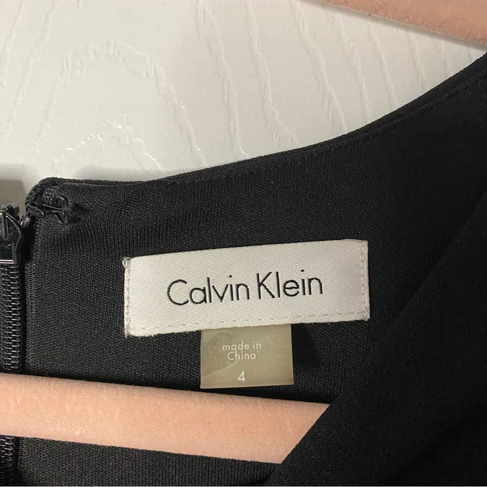 NWT Calvin Klein Feather Trim Cocktail Dress